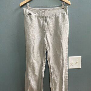 Eileen Fisher Gray Linen Pants 10 Petite EUC